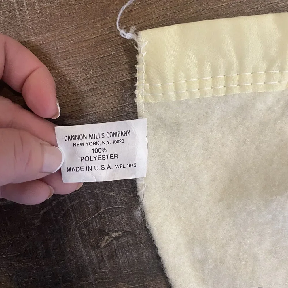 Cannon Mills Blanket 68x92 Satin Trim USA Acrylic‎ Yellow Cream Color twin